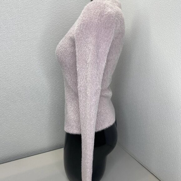 NEW VINCE Metallic Eyelash Pullover Sweater – Size XS – Orchid Stone Pink - Picture 8 of 10